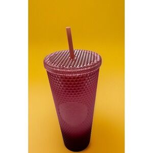 Starbucks 2022 Tumbler Cup Blush Pink Waxberry Ombre Gradient Studded 24oz Venti